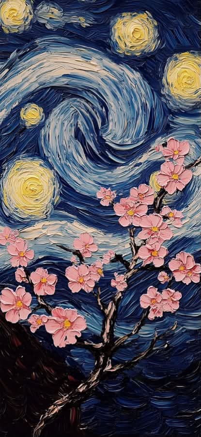 Starry Night Cherry Blossom