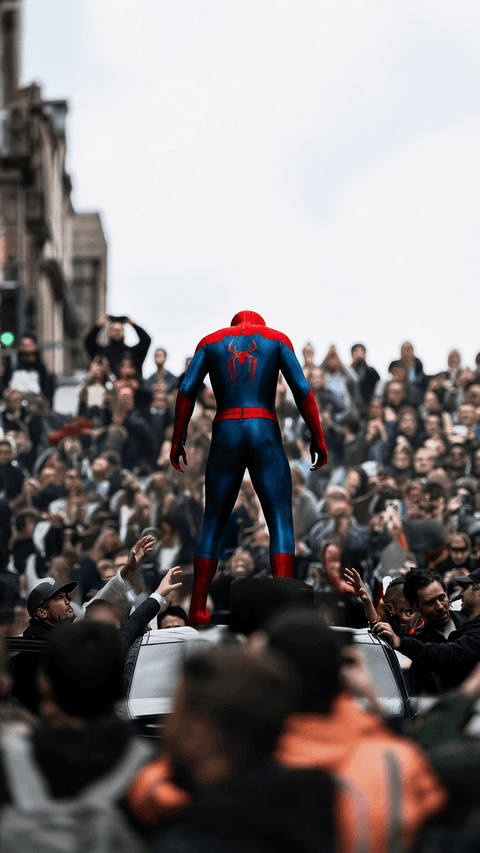 Spider-Man Walking Through Crowd