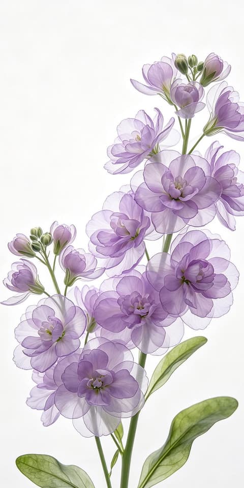 Botanical Purple Larkspur Floral Wallpaper