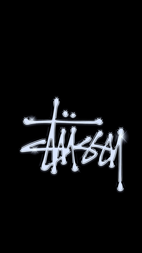 Stüssy White Handwritten Logo