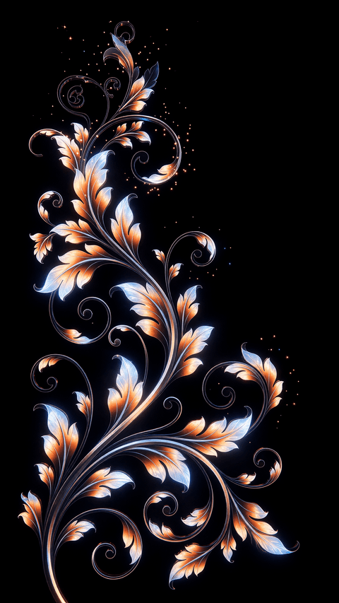 Glowing Floral Vine Flourish