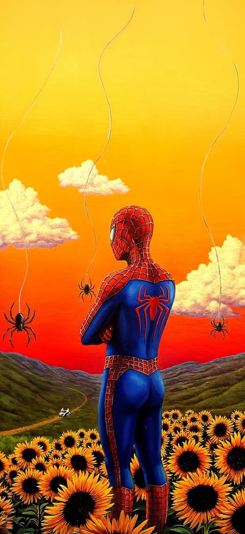 Spider-Man in Sunflower Field
