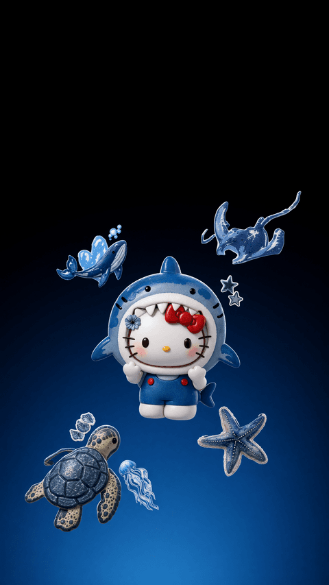 Hello Kitty Shark Suit Ocean Aesthetic