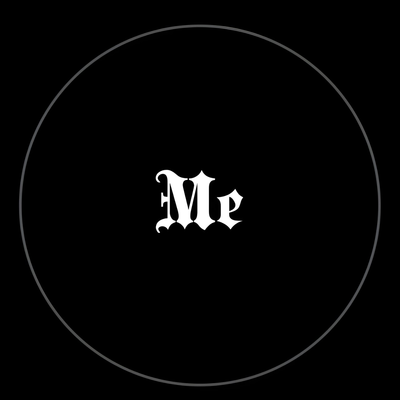 Black circular profile picture with a thin gray outline and a bold white “Mr” monogram centered inside.