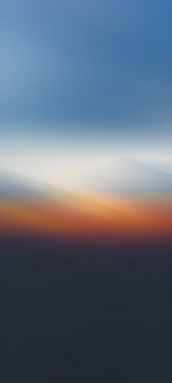 Abstract vertical gradient with deep blue at the top, soft white light through the center, warm orange tones near the horizon, and dark navy below.