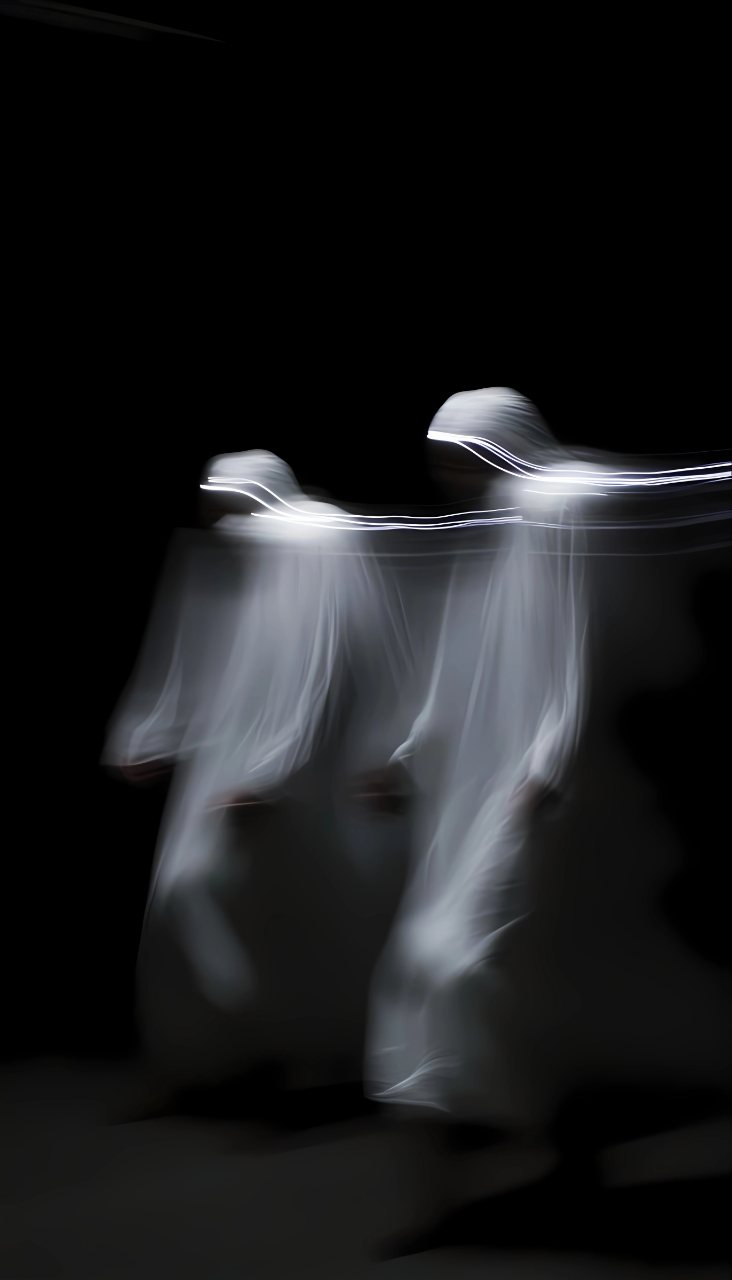 Motion Blur Blurred Ghost Walking Figures
